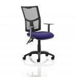 Eclipse II Lever Task Operator Chair Mesh Back With Bespoke Colour Seat in Purple With Height Adjustable Arms KCUP1016