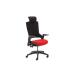Molet Task Exec Black Frame Black Fabric Back Chair With Black Fabric Headrest With Bespoke Colour Seat Post Box Red KCUP1065