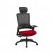 Molet Task Exec Black Frame Black Mesh Back Chair With Black Fabric Headrest With Bespoke Colour Seat Post Box Red KCUP1081