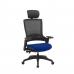 Molet Task Exec Black Frame Black Mesh Back Chair With Black Fabric Headrest With Bespoke Colour Seat Admiral Blue KCUP1083