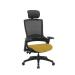 Molet Task Exec Black Frame Black Mesh Back Chair With Black Fabric Headrest With Bespoke Colour Seat Yellow KCUP1085