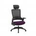 Molet Task Exec Black Frame Black Mesh Back Chair With Black Fabric Headrest With Bespoke Colour Seat Purple KCUP1088