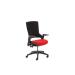 Molet Task Exec Black Frame Black Fabric Chair With Bespoke Colour Seat Post Box Red KCUP1097