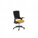Molet Task Exec Black Frame Black Fabric Chair With Bespoke Colour Seat Yellow KCUP1101