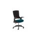 Molet Task Exec Black Frame Black Fabric Chair With Bespoke Colour Seat Teal KCUP1103