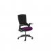 Molet Task Exec Black Frame Black Fabric Chair With Bespoke Colour Seat Purple KCUP1104