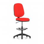 This photo features a set of dynamic draughtsmans chairs, the Eclipse Plus I Lever Task Operator Chair. It comes with a high rise draughtsman kit and features a bespoke color back and seat in a stunning Bergamot Cherry. The simple yet stylish design is both functional and aesthetically pleasing.