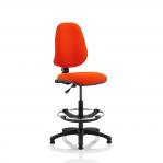 Eclipse Plus I Lever Task Operator Chair Tabasco Orange Fully Bespoke Colour With High Rise Draughtsman Kit KCUP1125