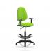 Eclipse I Lever Task Operator Chair Lime Fully Bespoke Colour With Height Adjustable Arms with Hi Rise Draughtsman Kit KCUP1131