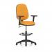 Eclipse Plus I Lever Task Operator Chair With High Rise Draughtsman Kit With Height Adjustable Arms Bespoke Colour Back And Seat Senna Yellow KCUP1134