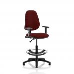 Eclipse Plus I Lever Task Operator Chair Ginseng Chilli Fully Bespoke Colour With Height Adjustable Arms with High Rise Draughtsman Kit KCUP1135