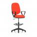 Eclipse Plus I Lever Task Operator Chair With High Rise Draughtsman Kit With Loop Arms Bespoke Colour Back And Seat Tabasco Orange KCUP1141