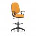 Eclipse Plus I Lever Task Operator Chair With High Rise Draughtsman Kit With Loop Arms Bespoke Colour Back And Seat Senna Yellow KCUP1142