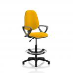 Eclipse Plus I Lever Task Operator Chair Senna Yellow Fully Bespoke Colour With Loop Arms with High Rise Draughtsman Kit KCUP1142
