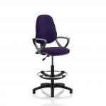 Eclipse I Lever Task Operator Chair Purple Fully Bespoke Colour With Loop Arms with Hi Rise Draughtsman Kit KCUP1145
