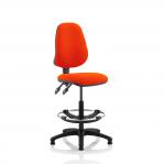 Eclipse II Lever Task Operator Chair Orange Fully Bespoke Colour With Hi Rise Draughtsman Kit KCUP1149