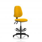 Eclipse Plus II Lever Task Operator Chair Senna Yellow Fully Bespoke Colour With High Rise Draughtsman Kit KCUP1150