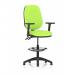 Eclipse Plus II Lever Task Operator Chair With High Rise Draughtsman Kit With Height Adjustable Arms Bespoke Colour Back And Seat Myrrh Green KCUP1155