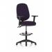 Eclipse Plus II Lever Task Operator Chair With High Rise Draughtsman Kit With Height Adjustable Arms Bespoke Colour Back And Seat Tansy Purple KCUP1161