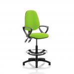 Eclipse Plus II Lever Task Operator Chair Myrrh Green Fully Bespoke Colour With Loop Arms With High Rise Draughtsman Kit KCUP1163