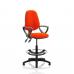 Eclipse II Lever Task Operator Chair Orange Fully Bespoke Colour With Loop Arms With Hi Rise Draughtsman Kit KCUP1165