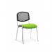 A photo of Dynamic Visitors ISO Chrome Frame Mesh Back Bespoke Colour Myrrh Green showcases a sleek and modern design. The mesh back offers comfort and support, while the adjustable frame allows for a customizable fit. The green hue adds a pop of color to any workspace. Minimum order quantity of 4.