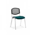 This photo captures the sleek and modern design of the Dynamic Visitors ISO Chrome Frame Mesh Back chair in a stunning Maringa Teal color. The bespoke color adds a unique touch while the mesh back provides both style and comfort. Please note that this item has a minimum order quantity of 4 and is priced individually.