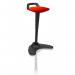 The picture shows a sleek, black frame Dynamic Posture Accessories Spry Stool with a custom Tabasco Orange seat. Its modern design and dynamic shape create a comfortable seating experience, perfect for any contemporary workspace.