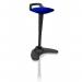 The photo features a stylish black-framed spry stool with a bespoke colour seat in refreshing stevia blue. Its dynamic posture accessories ensure comfort and support for any workspace.