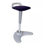 Spry Stool Grey Frame Bespoke Colour Seat Tansy Purple KCUP1214