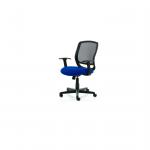 Mave Task Operator Chair Black Mesh With Arms Bespoke Colour Seat Admiral Blue KCUP1267