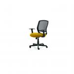 Mave Task Operator Chair Black Mesh With Arms Bespoke Colour Seat Senna Yellow KCUP1268
