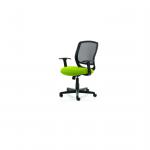 Mave Task Operator Chair Black Mesh With Arms Bespoke Colour Seat Myrrh Green KCUP1269