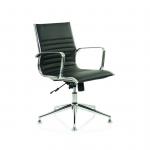 Ritz Executive Medium Back Chair Black Bonded Leather With Arms With Chrome Glides KCUP1279