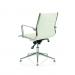 Ritz Executive Medium Back Chair Ivory Bonded Leather With Arms With Chrome Glides KCUP1280