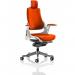 Zure White Shell With Headrest Bespoke Colour Back And Seat Tabasco Orange KCUP1284