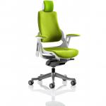 Zure White Shell With Headrest Bespoke Colour Back And Seat Myrrh Green KCUP1285
