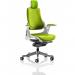 Zure White Shell With Headrest Bespoke Colour Back And Seat Myrrh Green KCUP1285