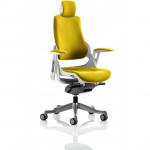 Zure White Shell With Headrest Bespoke Colour Back And Seat Senna Yellow KCUP1289