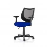 Camden Black Mesh Chair Bespoke Colour Seat Stevia Blue KCUP1516