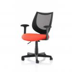 Camden Black Mesh Chair Bespoke Colour Seat Tabasco Orange KCUP1519