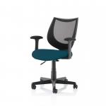 Camden Black Mesh Chair in Bespoke Seat Maringa Teal KCUP1522