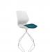 Florence Spindle White Frame Visitor Chair in Maringa Teal KCUP1530