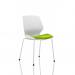 Florence White Frame Visitor Chair Bespoke Colour Seat Myrrh Green KCUP1533