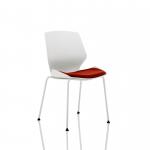 Florence White Frame Visitor Chair in Bespoke Seat Ginseng Chilli KCUP1534