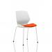 Florence White Frame Visitor Chair Bespoke Colour Seat Tabasco Orange KCUP1535