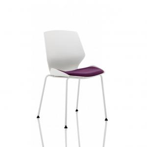 Florence White Frame Visitor Chair Bespoke Colour Seat Tansy Purple