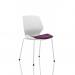 Florence White Frame Visitor Chair Bespoke Colour Seat Tansy Purple KCUP1537