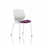 Florence White Frame Visitor Chair in Bespoke Seat Tansy Purple KCUP1537