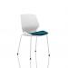 Florence White Frame Visitor Chair Bespoke Colour Seat Maringa Teal KCUP1538